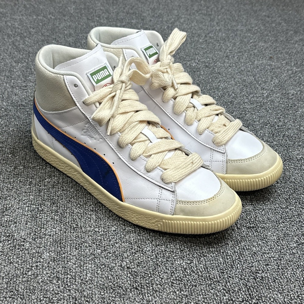 Puma Clyde Mid Bball Rhuigi Puma White Sapphire Shoes 391335-01 Men's Sz 10.5